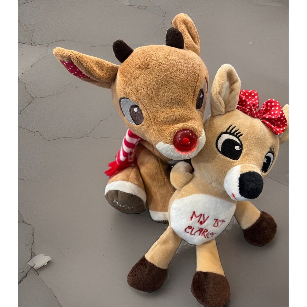 "My First Clarice" Plush & My first Xmas Rudolph Red-Nosed Reindeer Light Music